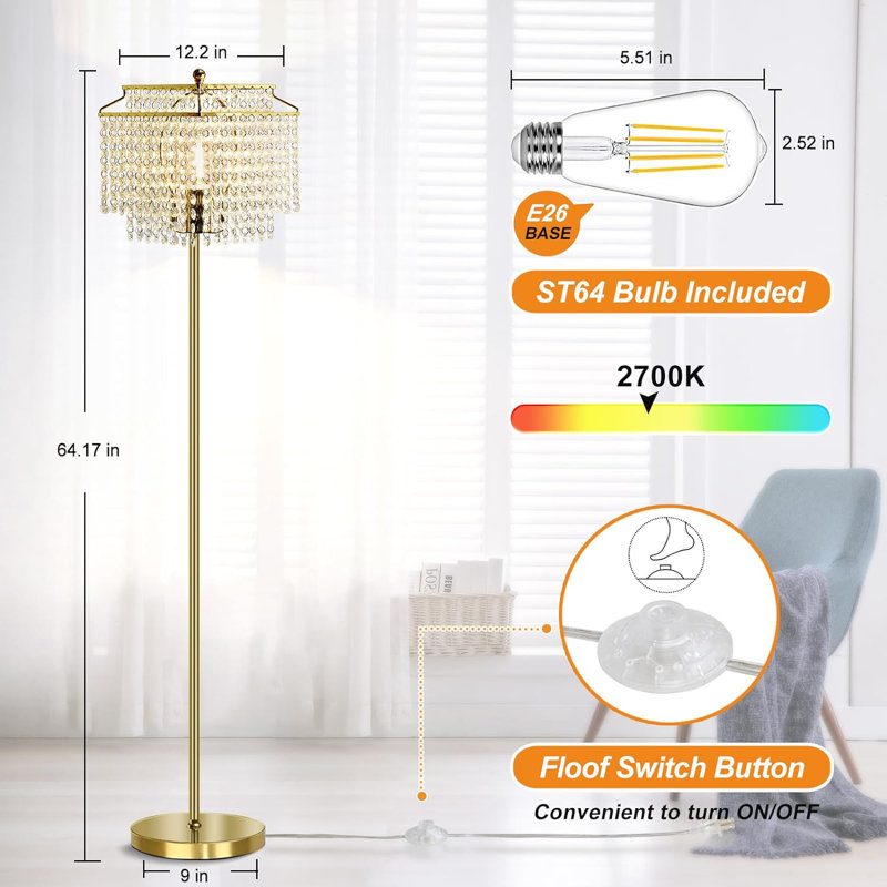 Crystal floor lamp the range best sale